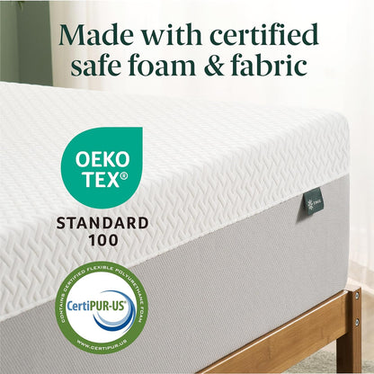 Zinus 12 Inch Green Tea Essential Memory Foam Mattress - Queen Size, Breathable & Fiberglass Free
