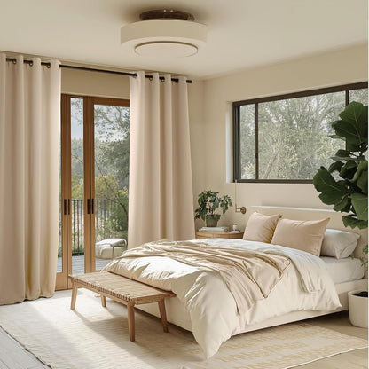 NICETOWN Room Darkening Curtains - Biscotti Beige Drapery Panels, 52"W x 96"L for Ultimate Privacy