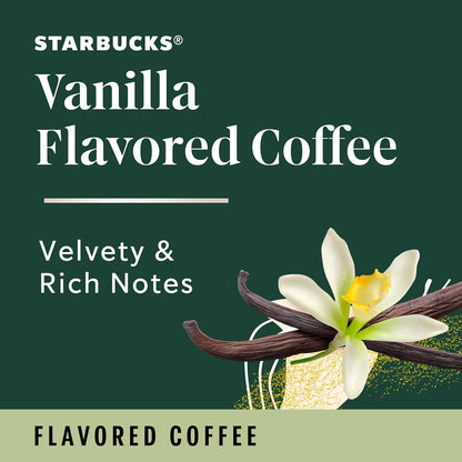 Starbucks Ground Coffee - Vanilla Flavored Hot or Iced Coffee | Six 11 oz Bags