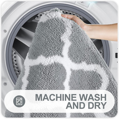 OLANLY Bathroom Rugs - Soft, Absorbent Microfiber Non-Slip Mats | 24x16 Inches, Grey Color