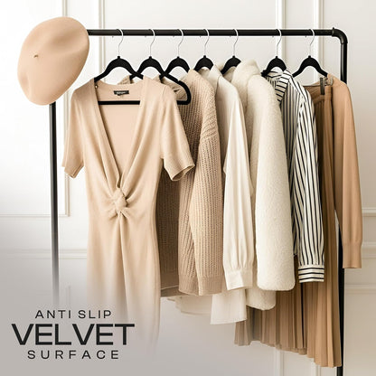 Utopia Home Velvet Hangers - Luxury Non-Slip Slim Coat & Pant Hangers, 30 Pack, Black with 360° Swivel Hook