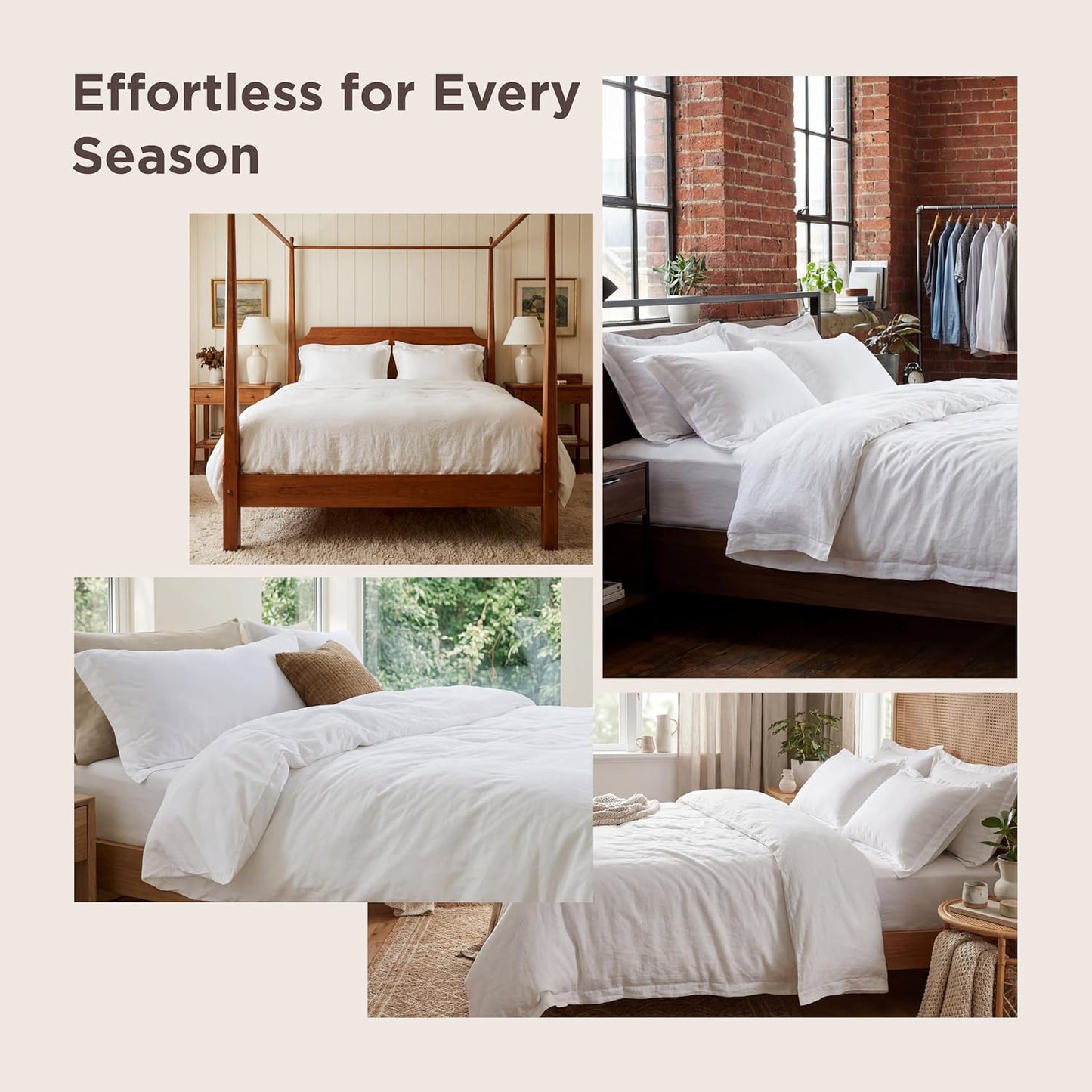 Bedsure California King Duvet Cover - Soft Prewashed Cotton-Like Polyester, 104x98 Inches, White