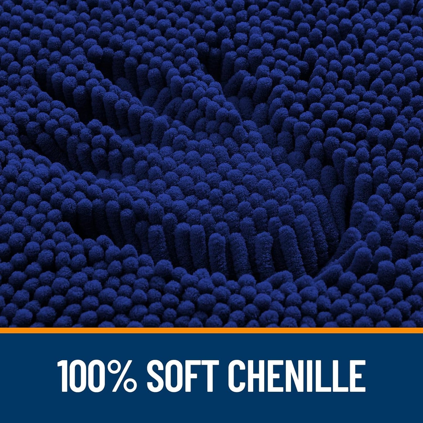 OLANLY Bathroom Runner Rugs - Extra Soft Chenille Bath Mats | Quick Dry & Machine Washable, Navy 59x24