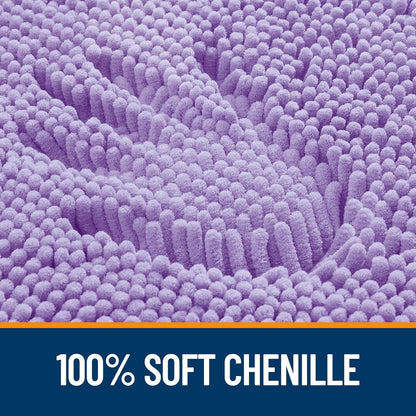 OLANLY Bathroom Runner Rugs - Soft Absorbent Chenille Bath Mats | Quick Dry, Machine Washable, 70x24, Lavender