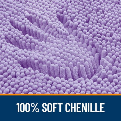 OLANLY Bathroom Rugs 45x27, Extra Soft Absorbent Chenille Bath Rugs, Rubber Backing Quick Dry, Machine Washable Bath Mats for Bathroom Floor, Tub and Shower, Home Decor Accessories, Lavender