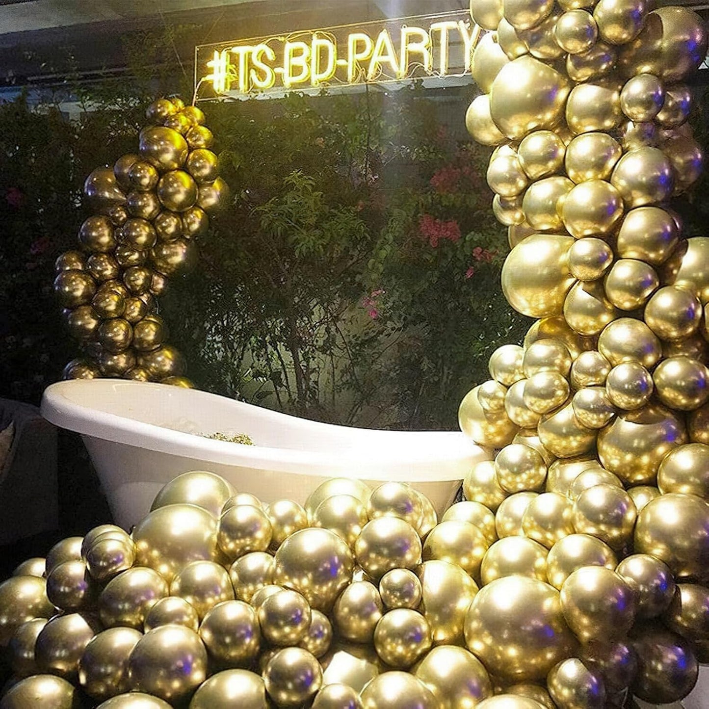 PartyWoo Metallic Gold & Silver Balloons - 100 Pack for Stunning Celebrations