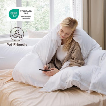 Bedsure Bright White Duvet Cover King Size - 3 Pieces Prewashed Cotton-Like Polyester Extra Soft Bedding Set, Includes 1 Duvet Cover 104x90 Inches with Zipper Closure & 2 Pillow Shams, No Comforter