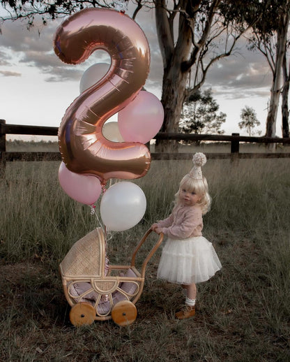 Rose Gold Number 2 Balloon - 40 Inch Birthday Decoration for Second Birthday Party Supplies