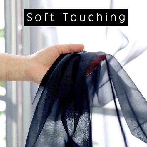 OWENIE Voile Sheer Window Curtains 144 inch Extra Long, Elegant and Airy Drapes Translucent Window Treatments for Living Room/Bedroom, White, 2 Panels=84" Wide