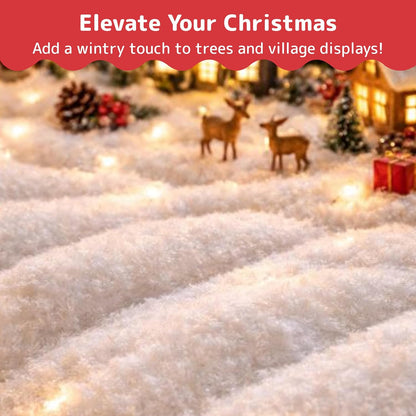 PREXTEX Artificial Snow Roll - Large Fluffy Blanket for Christmas Displays | 94"x31" Winter Wonderland Décor