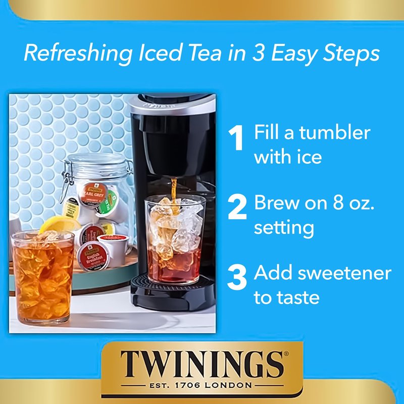 Twinings Decaf English Breakfast Tea K-Cup Pods for Keurig, 56 Count (Pack of 1), Naturally Decaffeinated Black Tea, Smooth, Flavourful, Robust, Enjoy Hot of Iced