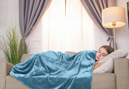 Utopia Bedding Fleece Blanket - Luxury Soft Microfiber Twin Size in Washed Blue (60x80 Inch)