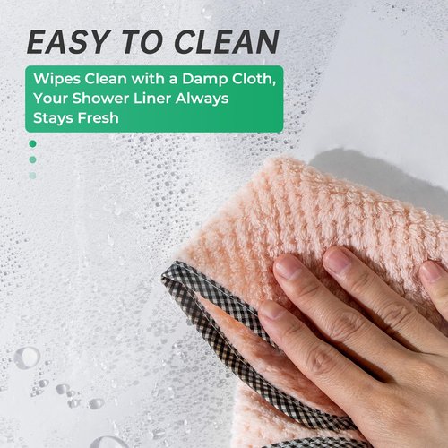 AmazerBath Plastic Shower Curtain, 70 x 72 Inches PEVA Heavy Duty Clear Shower Curtain, Waterproof Heavy Weight Thick Bathroom Curtain with 3 Big Clear Weighted Stones and 12 Rustproof Grommets