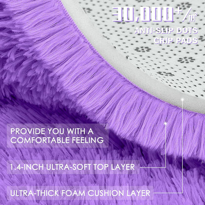 OLANLY Runner Rugs - Soft, Machine Washable Shaggy Carpet for Hallway & Bedroom | Purple 2x5 ft