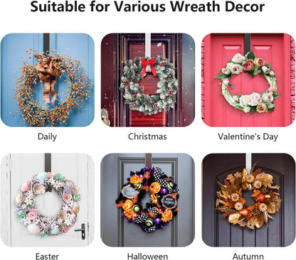 Adjustable Wreath Hanger by [Brand Name] - Over The Door Design, 15 to 25 Inches, Holds Up to 20 lbs | Perfect for Christmas Decor