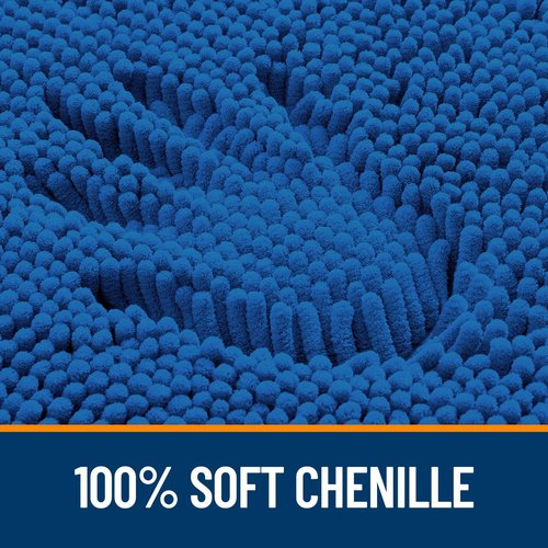 OLANLY Bathroom Rugs 44x24, Extra Soft Absorbent Chenille Bath Rugs, Rubber Backing Quick Dry, Machine Washable Bath Mats for Bathroom Floor, Tub and Shower, Home Decor Accessories, Deep Navy Blue