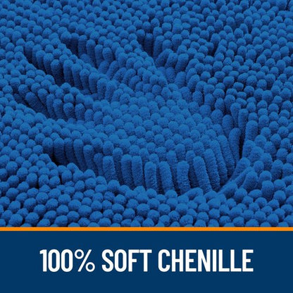 OLANLY Bathroom Rugs 30x20, Extra Soft Absorbent Chenille Bath Rugs, Rubber Backing Quick Dry, Machine Washable Bath Mats for Bathroom Floor, Tub and Shower, Home Decor Accessories, Deep Navy Blue