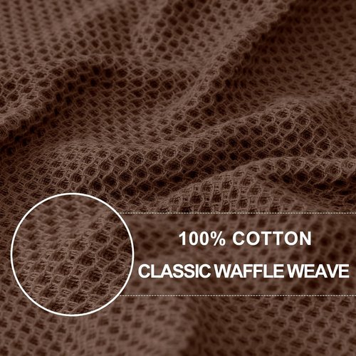 Homaxy Kitchen Dish Towels - Ultra Soft 100% Cotton Waffle Weave | Quick Drying, 13 x 28 Inches, 8-Pack, Coffee