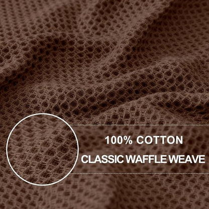 Homaxy Kitchen Dish Towels - Ultra Soft 100% Cotton Waffle Weave | Quick Drying, 13 x 28 Inches, 8-Pack, Coffee