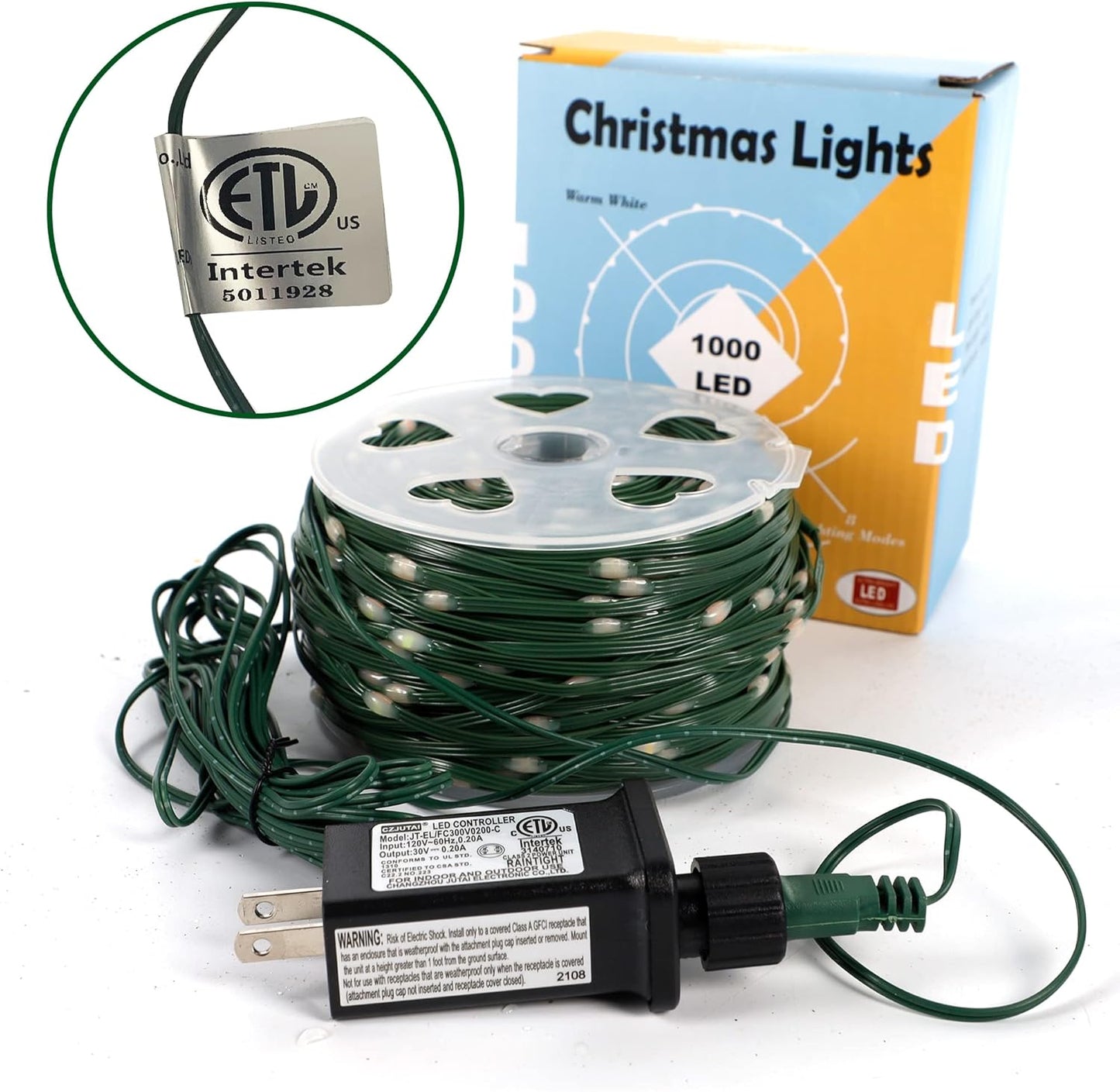 WATERGLIDE 328 FT Extra Long Fairy String Lights - 1000 LED Waterproof Outdoor Decor | Warm White