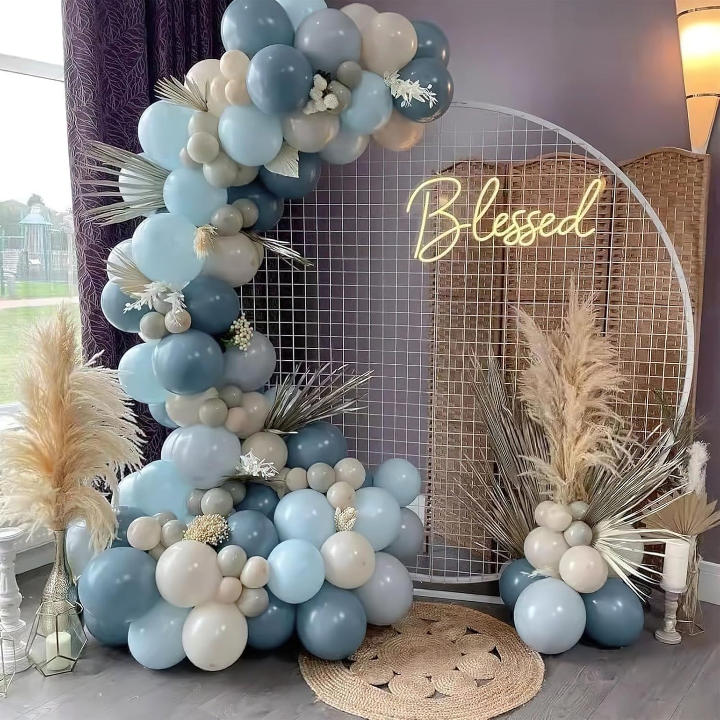 PartyWoo Dusty Blue Balloons - 120-Piece Set in Various Sizes for Graduation & Baby Showers | Aqua Boho Decor