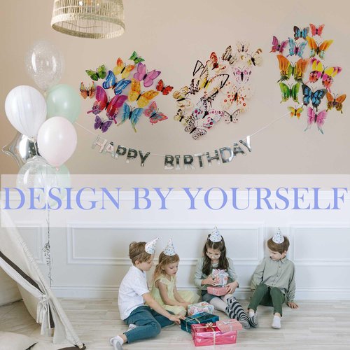 OPSEAM Butterfly Wall Decor 24/48 PCS, 3D Butterflies Stickers for Party Decorations with Magnets (White, 48)