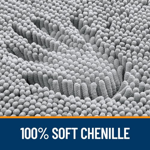 OLANLY Bathroom Rugs 35x24, Extra Soft Absorbent Chenille Bath Rugs, Rubber Backing Quick Dry, Machine Washable Bath Mats for Bathroom Floor, Tub and Shower, Home Decor Accessories, Light Grey