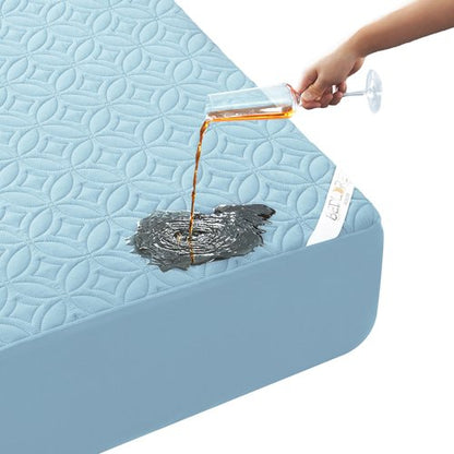 BEDLORE Waterproof Mattress Protector,Full Size Mattress Pad with Deep Pocket 6"-15" Depth, Soft Dirt-Proof Double Bed Mattress Cover for Bedroom, College Dorm, Hotel (Sky Blue)