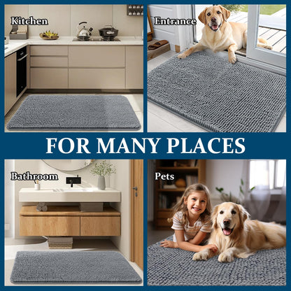 OLANLY Dog Door Mat Set - 3-Piece Bundle with 30x20 Size in Grey for Easy Cleaning & Durability