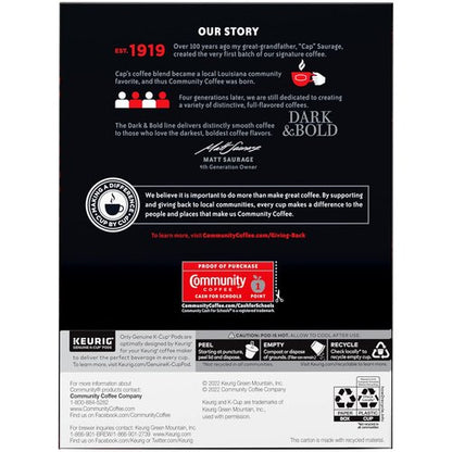 Community Coffee Dark & Bold Espresso Roast Pods - 24 Count Compatible with Keurig 2.0