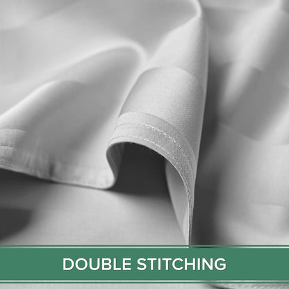 Pure Bamboo Queen Sheets - Luxuriously Soft 100% Organic Viscose Bed Sheet Set | Jacquard White, Double Stitching, 2-Year Quality Promise