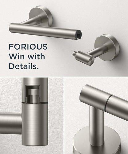 FORIOUS Toilet Paper Holder - Rustproof Stainless Steel Double Post Pivoting Design | Bathroom Accessory
