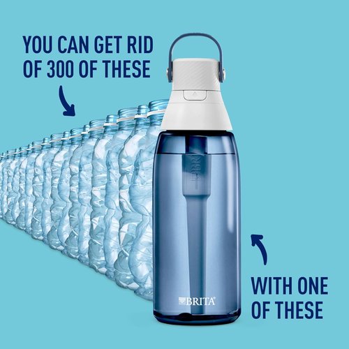 Brita Premium Filtering Water Bottle - BPA-Free, Reusable, Night Sky | 36 oz, Lasts 2 Months