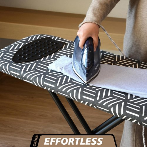 Caius Ironing Board - Compact Full-Size Design with Extra Wide Ironing Area & Heavy-Duty Padded Cover