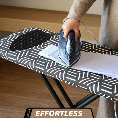 Caius Ironing Board - Compact Full-Size Design with Extra Wide Ironing Area & Heavy-Duty Padded Cover