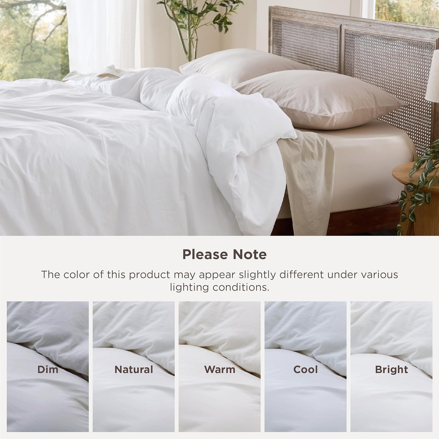 Bedsure Twin Duvet Cover - Soft Prewashed Cotton-Like Polyester Bedding, 68x90 Inches, White
