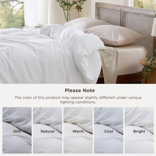 Bedsure Oversized King Duvet Cover Only - Prewashed Cotton-Like Polyester Extra Soft All Season Bedding, Includes 1 Duvet Cover 120x98 Inches with Zipper Closure, White, Comforter Not Included