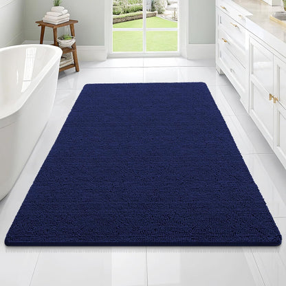 OLANLY Large Bath Rugs - Soft Absorbent Chenille with Rubber Backing | Quick Dry, Machine Washable, 70x46, Twilight Sapphire