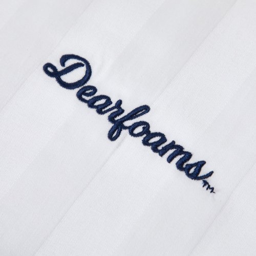 Dearfoams Bed Pillows,Set of 2 King Size, Luxurious Cotton Stripe Down Alternative Bed Pillows,Supportive for Back, Side & Stomach Sleepers