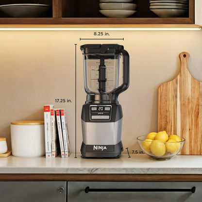 Ninja Blender - Compact Kitchen System with 1200W Power | 3 Functions for Smoothies & Dough - Grey