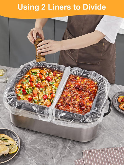 SMARTAKE Disposable Roaster Liners - 10 Count Plastic Cooking Bags for Easy Cleanup | Fits 16-22 Quart Roasters, 18 x 34 Inch