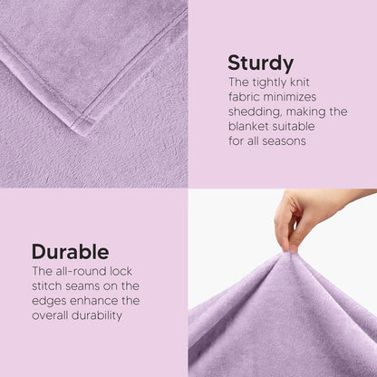 Utopia Bedding Fleece Blanket - Luxury Soft Microfiber Queen Size in Lilac | 300GSM Anti-Static (90x90 Inch)