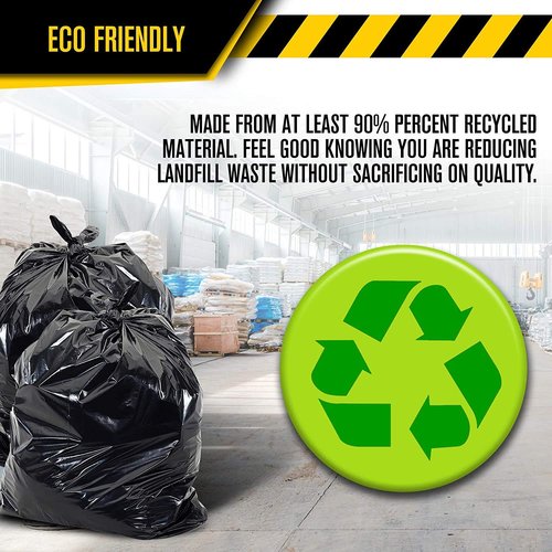 Ultrasac Black Large Heavy Duty Drawstring Trash Bags 33 Gallon 1.4 MIL, 33.5" x 38" - Pack of 86 - For Home, Commercial, Construction, & Outdoor