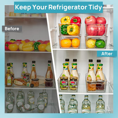 Vtopmart Clear Storage Bins - 12-Piece Stackable Organizers with Lids for Kitchen & Pantry