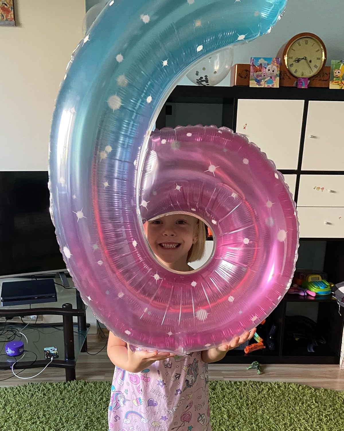 Starry Sky | 40-Inch Number 8 Balloon - Perfect Decorations for Girls' 8th Birthday Party