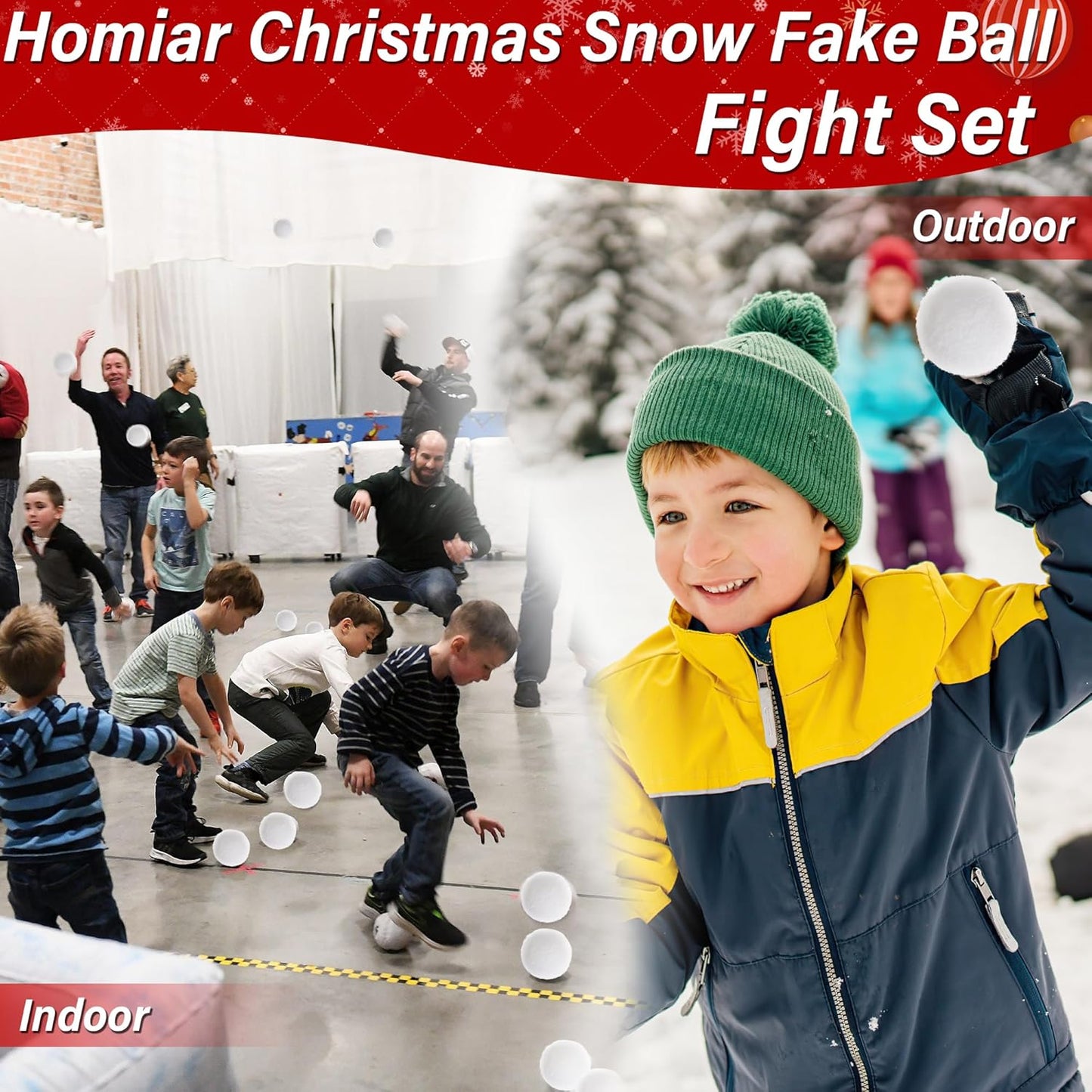 Skiennix 200 Pack Snow Toy Balls - Indoor Fake Snowballs for Kids | Perfect for Winter Games & Christmas Fun