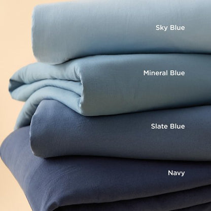 Bedsure Mineral Blue Oversized King Duvet Cover - 3 Pieces Prewashed Cotton-Like Polyester Extra Soft Bedding Set, Includes 1 Duvet Cover 120''x98'' with Zipper Closure & 2 Pillow Shams, No Comforter