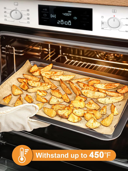 SMARTAKE Parchment Paper Sheets - 120 Pcs Non-Stick Baking Paper, 16x24 Inch, Unbleached for Air Fryer & Oven