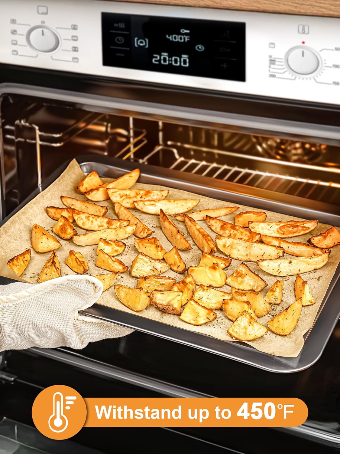 SMARTAKE Parchment Paper Sheets - 120 Pre-Cut Non-Stick Baking Sheets, 8x12 Inch, Unbleached Natural Wood Pulp