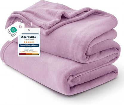 Bedsure GentleSoft Fleece Blanket - Lightweight Plush Cozy Twin Size Lilac 300GSM | 60x80 Inches